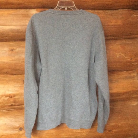 GUESS Long Sleeve Iconic Embossed Triangle Logo Grey Side Zip Sweatshirt Size XL - Picture 2 of 7